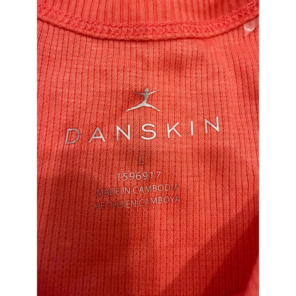 Danskin Ribbed Racerback Tank Top 2 Pack Coral Orange Lavender Purple Large 9671 - Picture 3 of 6